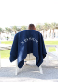 Navy Seaside Sweatshirt Blanket