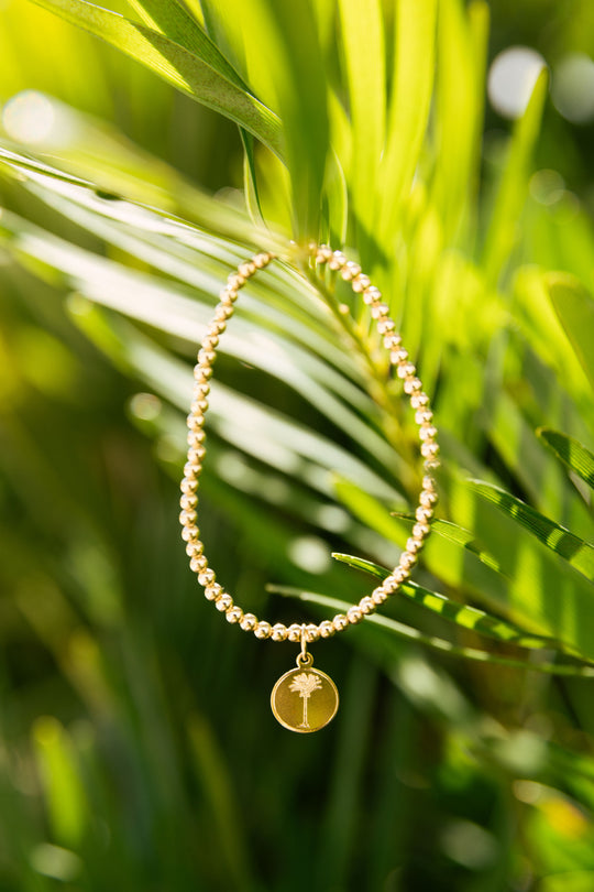 Classic 3mm Gold filled Bracelet with Palm Tree Charm