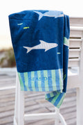 Blue Shark Seaside Beach Towel