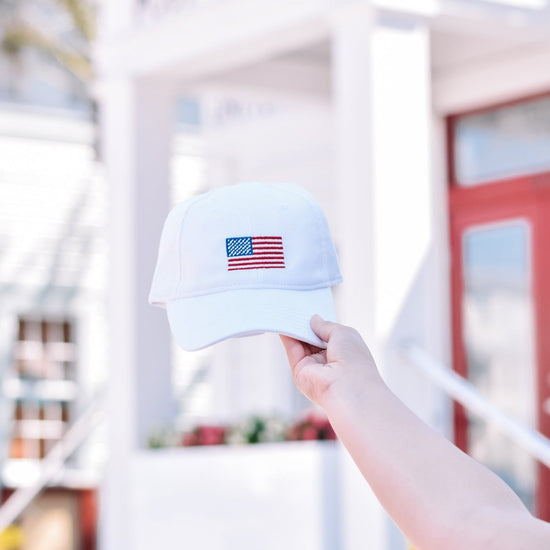 White American Flag Embroidered Hat