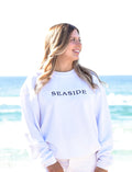 White Seaside Corded Embroidered Sweatshirt