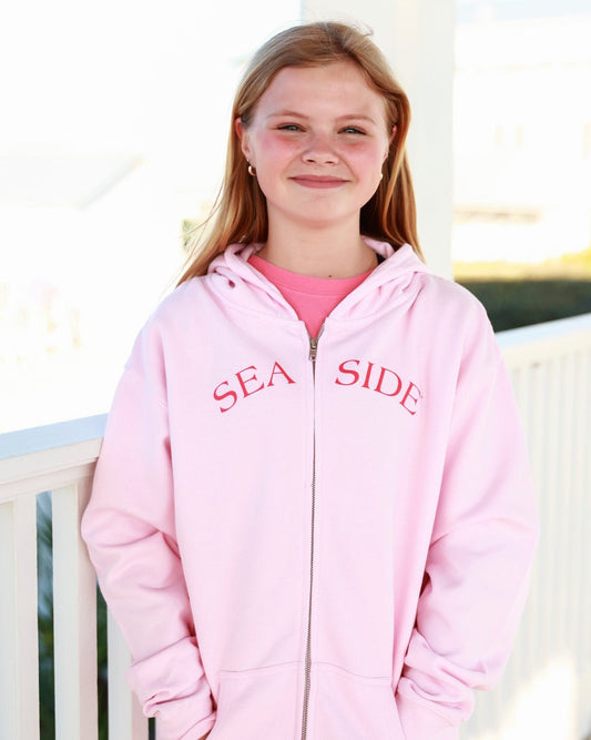 Youth Blossom Pink Zip Up with Watermelon SEASIDE® Lettering