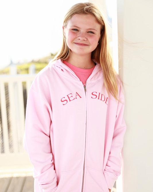 Youth Blossom Pink Zip Up with Watermelon SEASIDE® Lettering