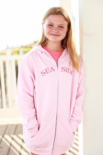 Youth Blossom Pink Zip Up with Watermelon SEASIDE® Lettering