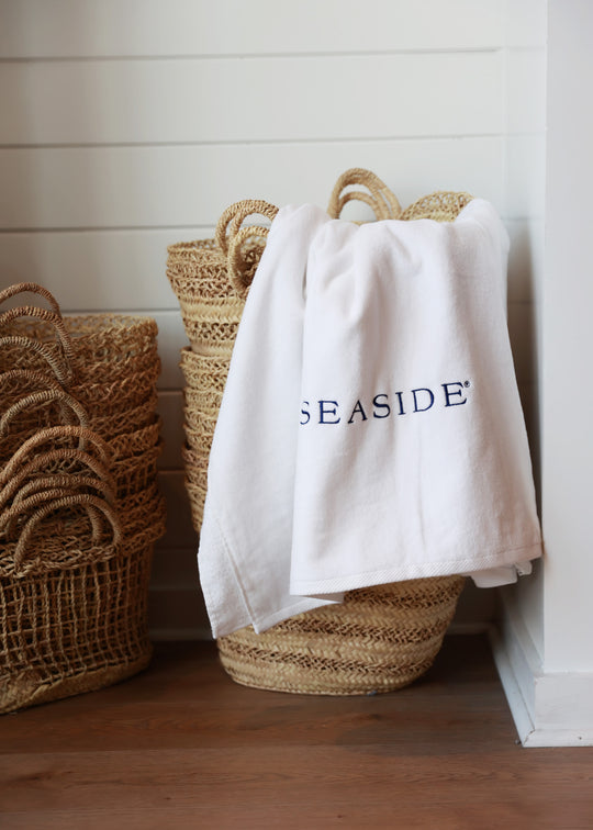 White Embroidered Seaside Beach towel